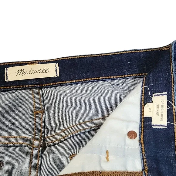 Madewell 10" High-Rise Skinny Jeans Denim Classic Womens Sz 27 - Picture 6 of 8